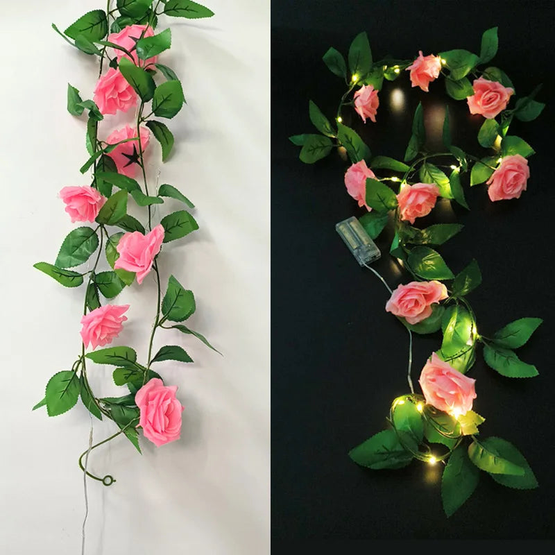 Luxury LED Pink Vine Roses